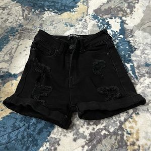 High waisted black shorts